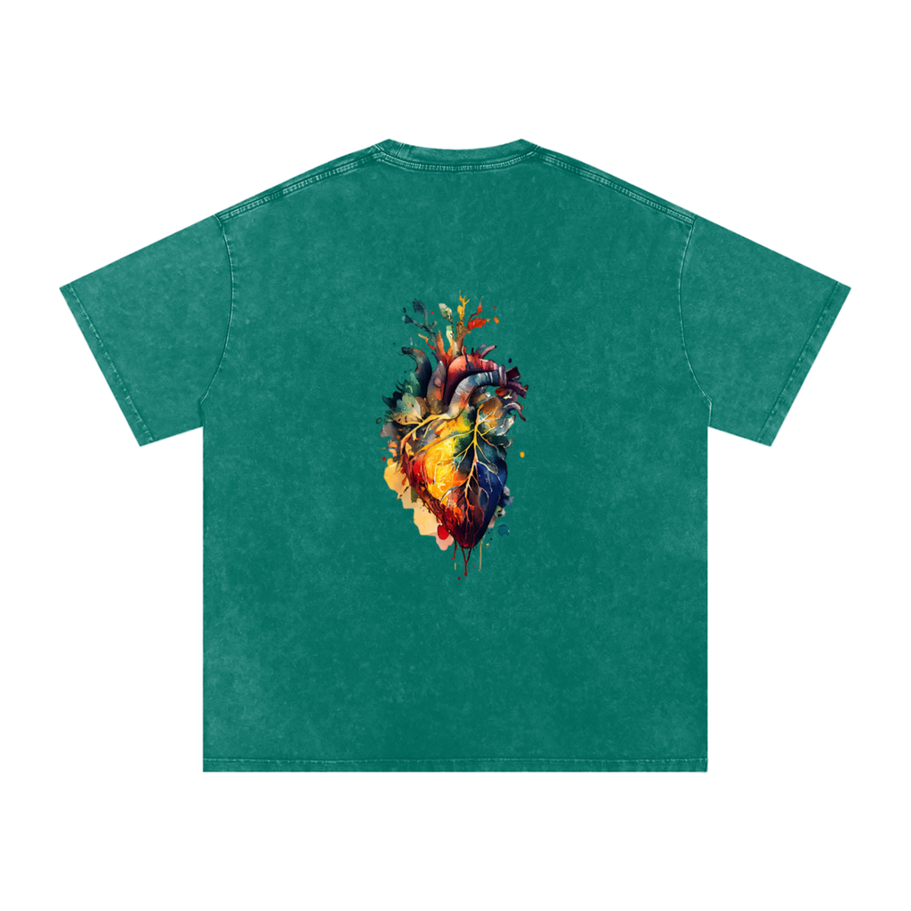 Snow Washed Oversized Cotton T-Shirt
