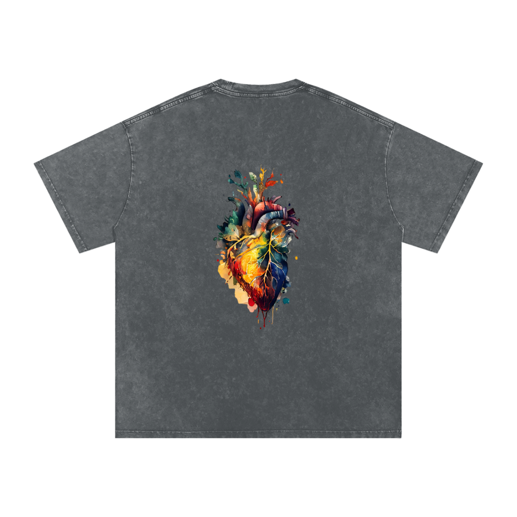 Snow Washed Oversized Cotton T-Shirt