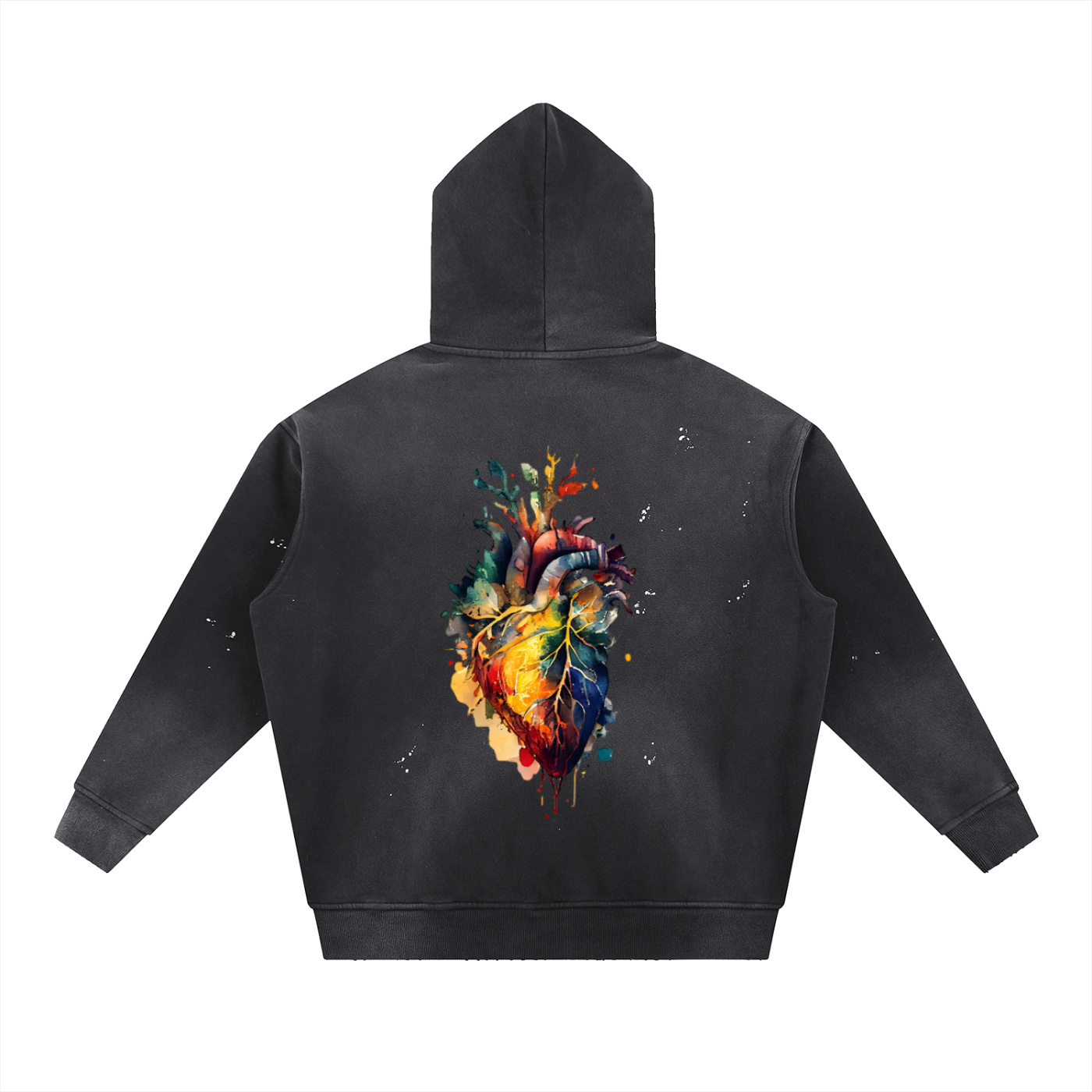 Vintage Washed Frayed Fleece Hoodie