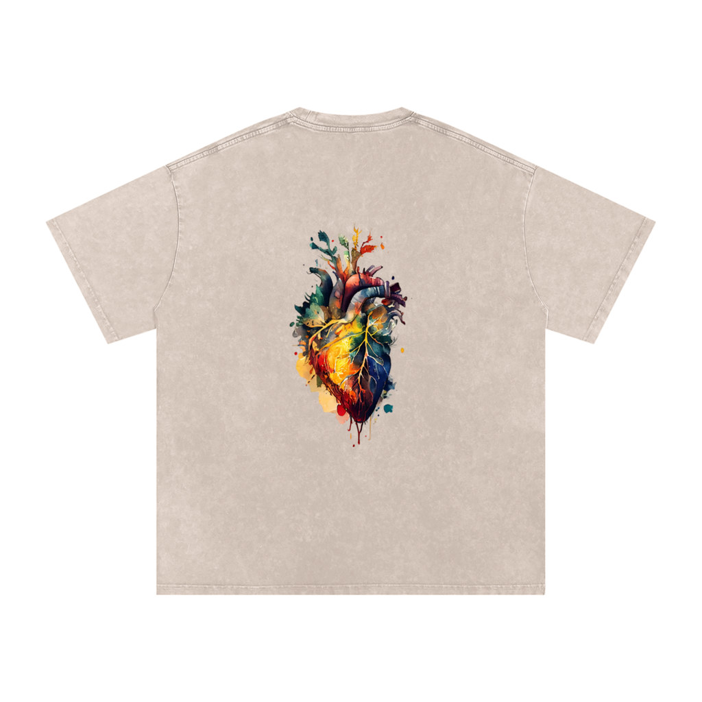 Snow Washed Oversized Cotton T-Shirt