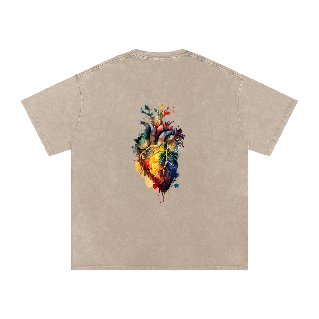 Snow Washed Oversized Cotton T-Shirt