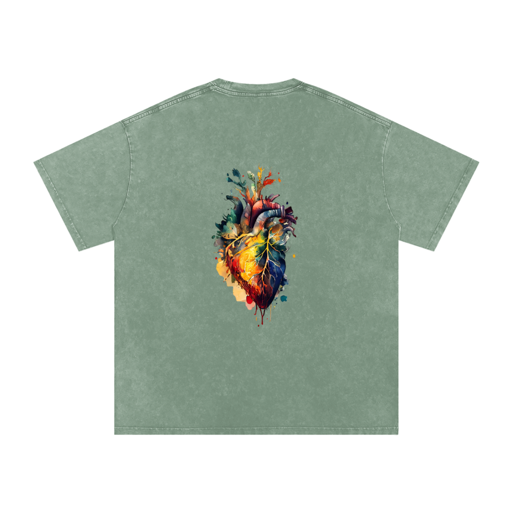Snow Washed Oversized Cotton T-Shirt