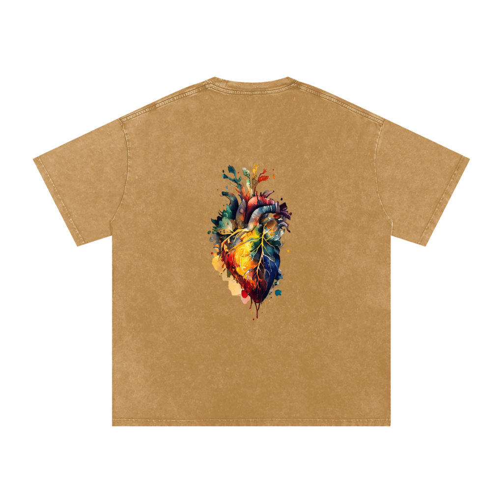 Snow Washed Oversized Cotton T-Shirt